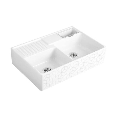 Villeroy & Boch Spülmodul Spülstein Doppelbecken Excenterbedienung Trendline M1 Mosaïque mit Farbe R1