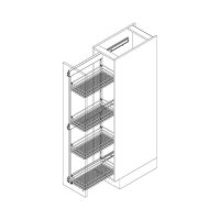 Vauth-Sagel Hochschrank-Auszug-Rahmen TAL Side, Höhe 1222 mm, für 4 Körbe, silber