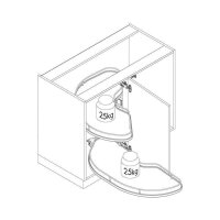Cornerstone Maxx Tablar, 100 cm Schrank, 60 cm Tür, links, silber