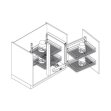 Vauth-Sagel COR Fold Rahmen, Eckschrank-Schwenkbeschlag, 40 cm Tür, Rahmen links