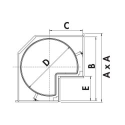 VS COR Wheel Pro, 3/4 Tablarvariante, Eckschrank 90 x 90...