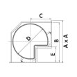 VS COR Wheel Pro, Eckschrank-Drehboden inkl. Beschlag, Dreiviertelkreis