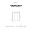 Schock Design-Abtropfgitter metallische Oberfläche, Tiefe 392 mm