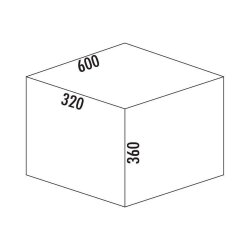 Naber Cox® Base 360 K/600-3, Abfallsammler für Frontauszüge ohne Biodeckel Hellgrau