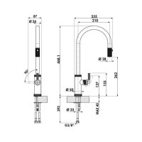 Naber LINEA Küchenarmatur Urban natürliches Messing