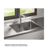 Naber Einbauspülen-Set Corno Turno 50, Spüle und integrierte Armatur Turno, Edelstahl