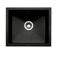 Naber Unterbauspülen-Set Singoli 600 Nagranit nero und Armatur Drive 1S edelstahlfarbig/schwarz Hochdruck