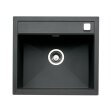 Naber Einbauspülen-Set Angola 56 Nagranit nero und Armatur Drive 1S, edelstahlfarbig/schwarz Hochdruck