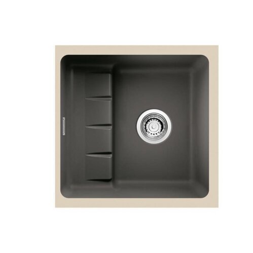 Naber Unterbauspülen-Set PickUP U Keramik schiefer und Armatur Arco 2 chrom Hochdruck