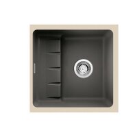 Naber Unterbauspülen-Set PickUP U Keramik schiefer und Armatur Arco 2 chrom Hochdruck