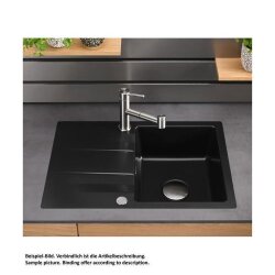 Systemceram Einbauspüle KeraDomo GENEA 75 F flächenbündig einbaubar Handbedienung Satin