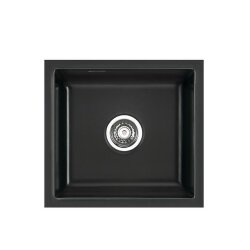 Systemceram Einbauspüle KeraDomo MERA 51 F/o flächenbündig einbaubar Handbedienung Nero (glänzend)