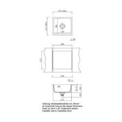 Systemceram Einbauspüle KeraDomo MERA 51 F/o flächenbündig einbaubar Handbedienung Nero (glänzend)