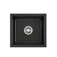 Systemceram Einbauspüle KeraDomo MERA 51 F/o flächenbündig einbaubar Handbedienung Nero (glänzend)