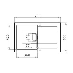 Pyramis Einbauspüle Pyragranite Kartesio (79x50) 1 B...