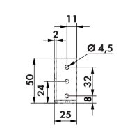 Naber Stabilisierungsleiste, Verbindungsmaterial, L 567 mm, weiß