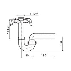 Kugelgelenksiphon, Siphon 1 ½" x Ø...