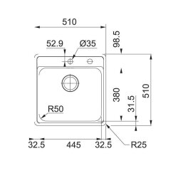 Franke Einbaubecken Bell BCX 610-51 Edelstahl Handbetätigung