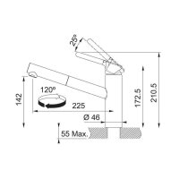 Franke Küchenarmatur Orbit mit ausziehbarem Auslauf Chrom Niederdruck