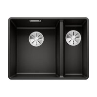 BLANCO Einbauspüle SUBLINE 340/160-F Silgranit flächenbündig einbaubar, InFino schwarz