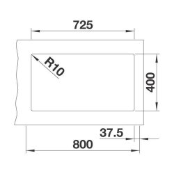 BLANCO Unterbaubecken SUBLINE 430/270-U SILGRANIT, InFino schwarz