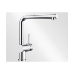 BLANCO Küchenarmatur LINUS-S Hebel rechts Einhebelmischer PVD Steel | Hochdruck