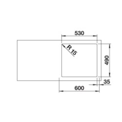 BLANCO Einbaubecken SUPRA 500-IF/A Edelstahl Bürstfinish