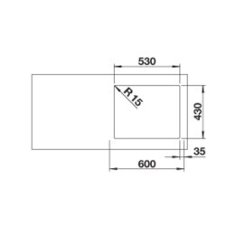 BLANCO Einbaubecken SUPRA 500-IF Edelstahl Bürstfinish