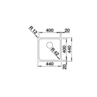 BLANCO Unterbaubecken SOLIS 400-U Edelstahl Bürstfinish