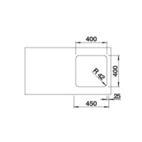 BLANCO Unterbaubecken SOLIS 400-U Edelstahl Bürstfinish