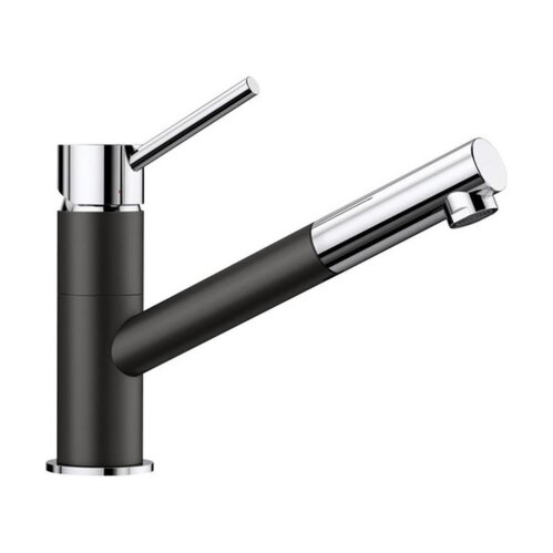 BLANCO Küchenarmatur KANO-S Silgranit schwarz / chrom, Hochdruck