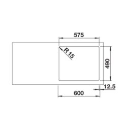 BLANCO Einbaubecken SOLIS 340/180-IF/A Edelstahl Bürstfinish Hauptbecken rechts