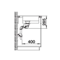 BLANCO Einbaubecken SOLIS 340/180-IF/A Edelstahl Bürstfinish Hauptbecken rechts