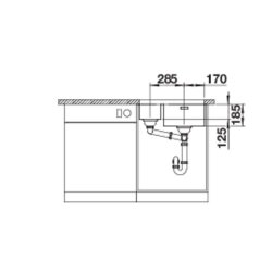 BLANCO Unterbaubecken SOLIS 340/180-U Edelstahl Bürstfinish