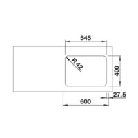 BLANCO Unterbaubecken SOLIS 340/180-U Edelstahl Bürstfinish