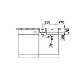 BLANCO Einbaubecken SOLIS 340/180-IF Edelstahl Bürstfinish