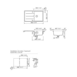 Schock Einbauspüle Cristadur Tia D-100 A Puro Exzenterbedienung