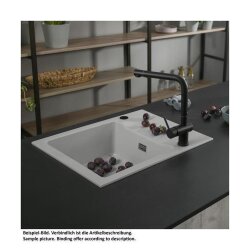 Systemceram Einbauspüle KeraDomo Genea 60 Handbedienung Standard Polar 13