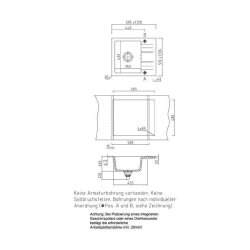 Systemceram Einbauspüle KeraDomo Genea 60 Excenterbedienung Sonder Satin 20