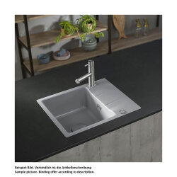 Systemceram Einbauspüle KeraDomo Genea 60 F flächenbündig einbaubar Handbedienung Standard Siena 65