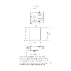 Systemceram Einbauspüle KeraDomo Genea 60 F flächenbündig einbaubar Handbedienung Standard Siena 65