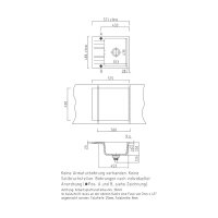 Systemceram Einbauspüle KeraDomo Genea 60 F flächenbündig einbaubar Handbedienung Standard Siena 65