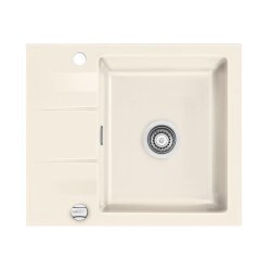 Systemceram Einbauspüle KeraDomo Genea 60 F flächenbündig einbaubar Handbedienung Sonder Magnolie 10 (glänzend)