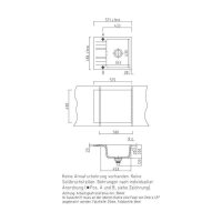 Systemceram Einbauspüle KeraDomo Genea 60 F flächenbündig einbaubar Handbedienung Sonder Satin 20