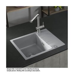 Systemceram Einbauspüle KeraDomo Genea 60 F flächenbündig einbaubar Excenterbedienung Sonder Titan 78