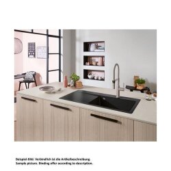 Villeroy & Boch Einbauspüle Subway Style 60 Flat (flächenbündig einbaubar) Becken links Excenterbedienung Classicline i4 Graphite