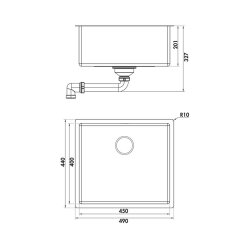 Naber Einbaubecken Corno Piu PFU5 Edelstahl