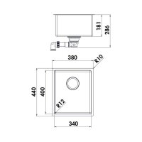 Naber Einbaubecken Corno Basso 2 Edelstahl