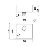 Naber Einbaubecken-Set Corno Basso 5 Edelstahl mit Küchenarmatur Arco 1 Chrom Hochdruck