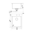 Naber Einbaubecken-Set Corno Piu PR2 Edelstahl mit Küchenarmatur Fuoco 1 Chrom Hochdruck